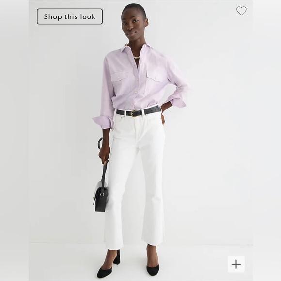 10" demi-boot crop jean in white wash - Picture 1 of 3